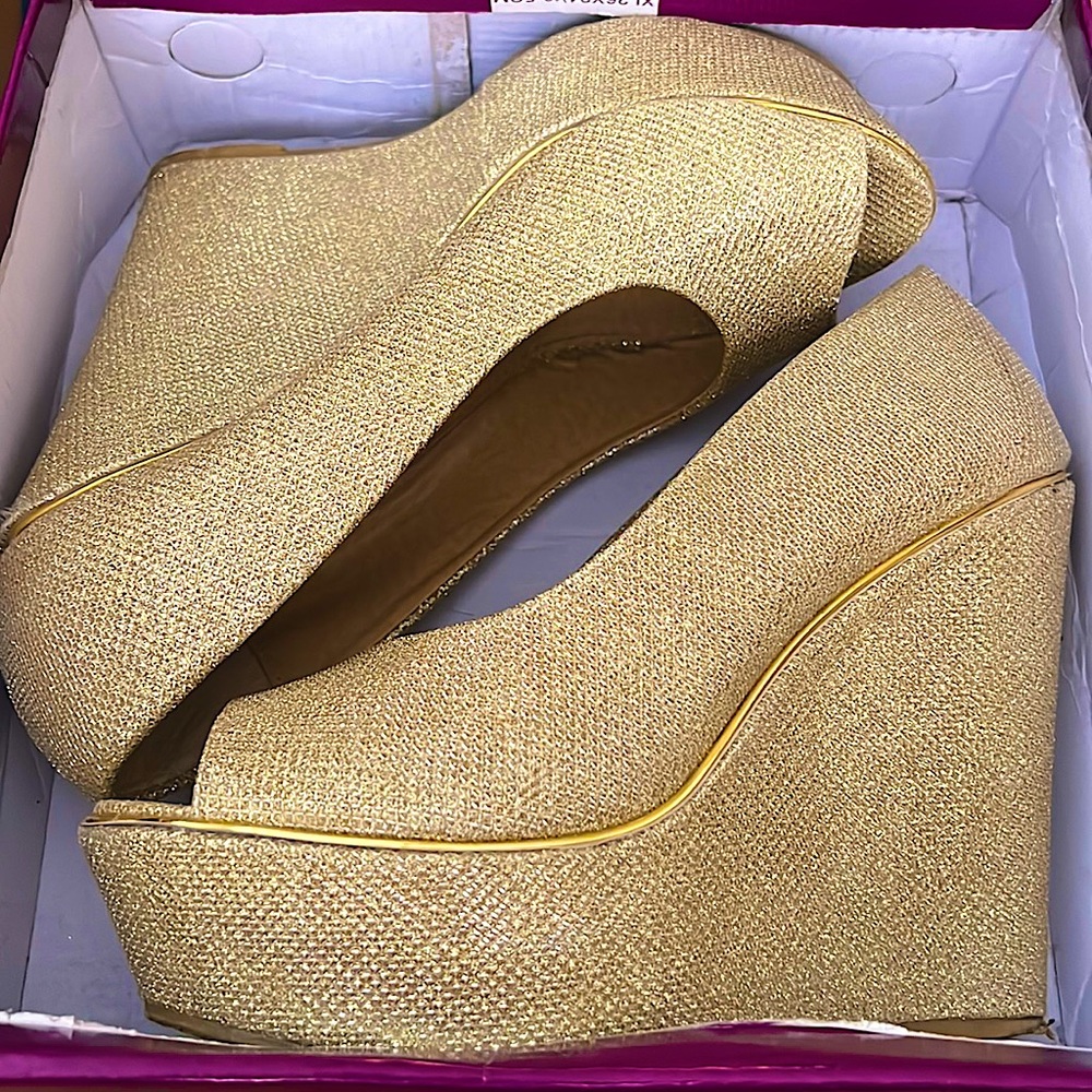 Gold Glitter Shoes